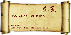 Opoldusz Balbina névjegykártya